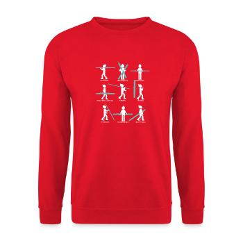 9 types of skiers - Unisex Sweatshirt - red - Front - Alina (178cm) & Michal (187cm)