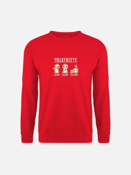 Gaming Sloth Eating Gaming Sleeping - Unisex Sweatshirt - red