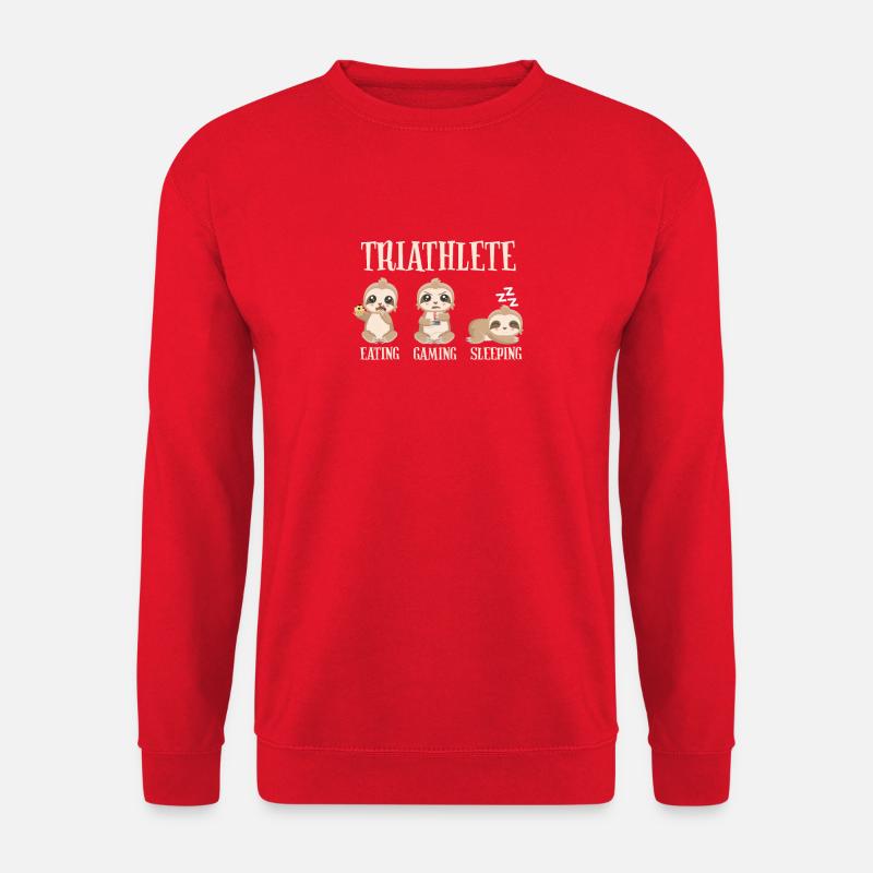 Gaming Sloth Eating Gaming Sleeping - Unisex Sweatshirt - red