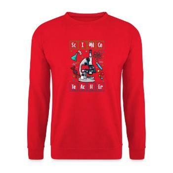 Chemie Physik Biologielehrer Lehrer - Unisex Pullover - Rot - Vorne - Alina (178cm) & Michal (187cm)