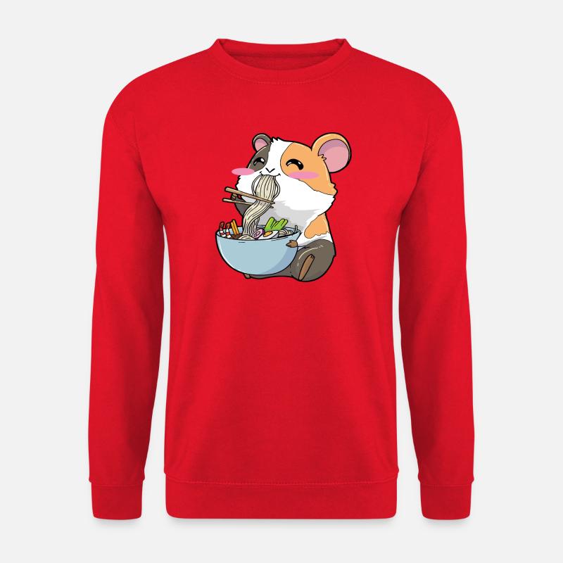 Meerschweinchen isst Ramen - Unisex Pullover - Rot