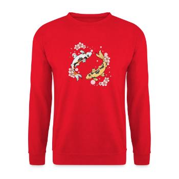 Poisson Kois - Sweat-shirt Unisexe - rouge - Devant - Alina (178cm) & Michal (187cm)