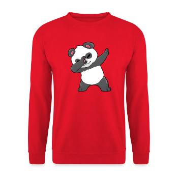 Lustiger Panda - Unisex Pullover - Rot - Vorne - Alina (178cm) & Michal (187cm)