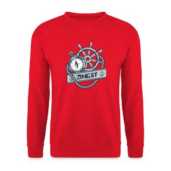 ZINGST - Dein Statement für Fischland Darss Zingst - Unisex Pullover - Rot - Vorne - Alina (178cm) & Michal (187cm)