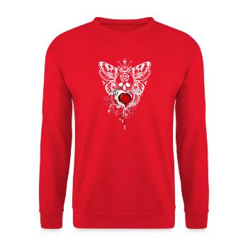 Tatouage gothique en forme de cœur papillon - Sweat-shirt Unisexe - rouge - Devant - Alina (178cm) & Michal (187cm)