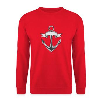 Ancre avec bannières en niveaux de gris - Sweat-shirt Unisexe - rouge - Devant - Alina (178cm) & Michal (187cm)