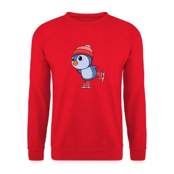 Schlittschuh laufen - Unisex Pullover - Rot - Vorne - Alina (178cm) & Michal (187cm)