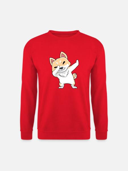 Akita Hund Kawaii Dabbing - Unisex Pullover - Rot