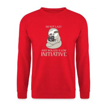 Pas paresseux, juste un RPG à faible initiative, je dis - Sweat-shirt Unisexe - rouge - Devant - Alina (178cm) & Michal (187cm)