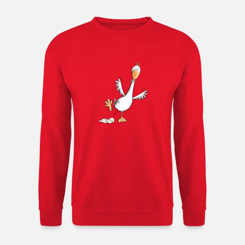 Happy Huhn legt ein Ei - Unisex Pullover - Rot