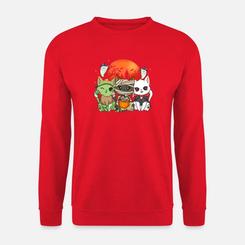 Halloween-Katze Halloween-Kostüm - Unisex Pullover - Rot