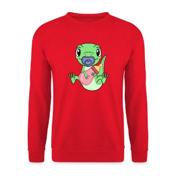 Bébé Lézard - Sweat-shirt Unisexe - rouge - Devant - Alina (178cm) & Michal (187cm)