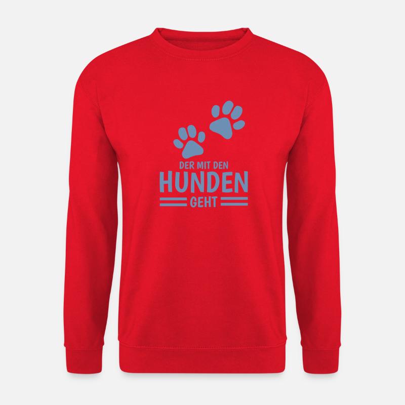 Hund und Herrchen Sprüche - Unisex Pullover - Rot