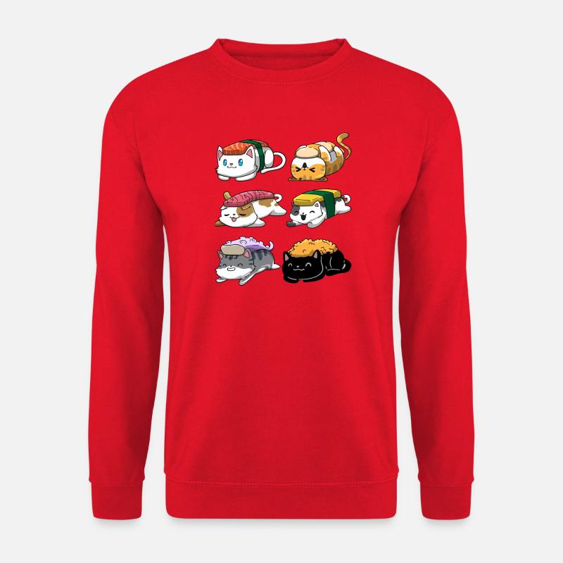Sushi Katze Anime - Unisex Pullover - Rot