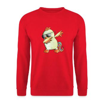 Dab Dance Rooster I Dabbendes Poulet - Sweat-shirt Unisexe - rouge - Devant - Alina (178cm) & Michal (187cm)