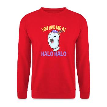 Halo Halo Philippinen philippinisches Essen Kawaii - Unisex Pullover - Rot - Vorne - Alina (178cm) & Michal (187cm)