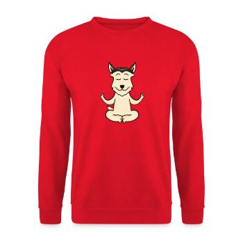 Chien de Yoga Berger de Picardie - Sweat-shirt Unisexe - rouge - Devant - Alina (178cm) & Michal (187cm)
