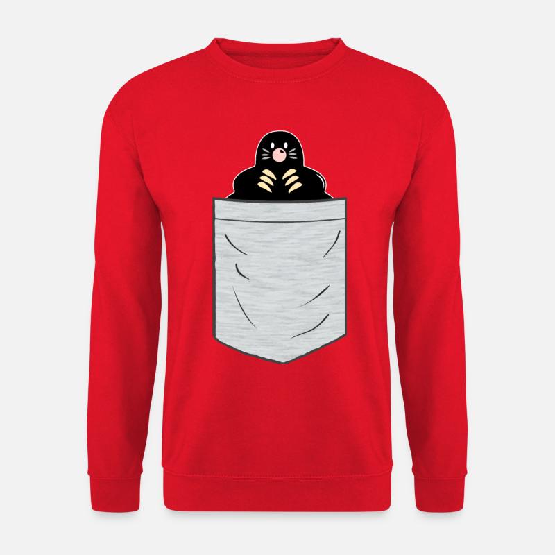 Maulwurf Brusttasche - Unisex Pullover - Rot