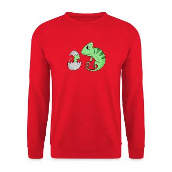 Caméléon avec bébé caméléon - Sweat-shirt Unisexe - rouge - Devant - Alina (178cm) & Michal (187cm)