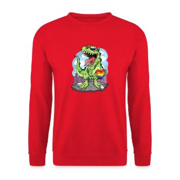 LGBT Animal Dinosaur Rainbow Heart - Unisex Sweatshirt - red - Front - Alina (178cm) & Michal (187cm)