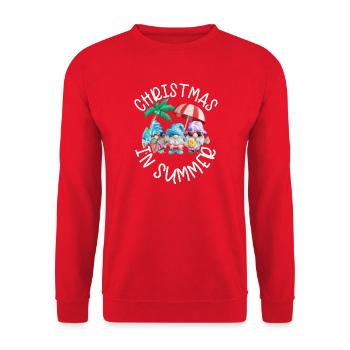 Wichtel Christmas In Summer Tropical - Unisex Sweatshirt - red - Front - Alina (178cm) & Michal (187cm)
