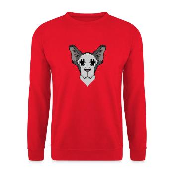 Oriental Shorthair Head Cat Cat Owner - Unisex Sweatshirt - red - Front - Alina (178cm) & Michal (187cm)