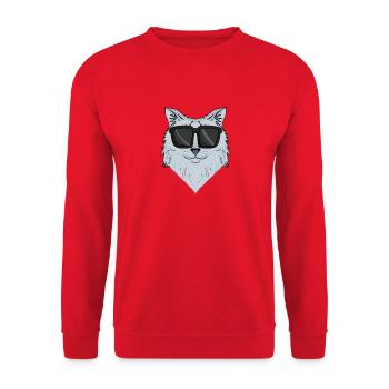 Siberian cat - Unisex Sweatshirt - red - Front - Alina (178cm) & Michal (187cm)