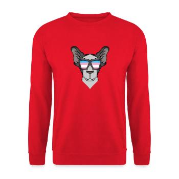 Transgender Transsexuell Orientalisch Kurzhaar - Unisex Pullover - Rot - Vorne - Alina (178cm) & Michal (187cm)