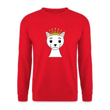 Chat avec couronne - Angora turc avec couronne - Sweat-shirt Unisexe - rouge - Devant - Alina (178cm) & Michal (187cm)