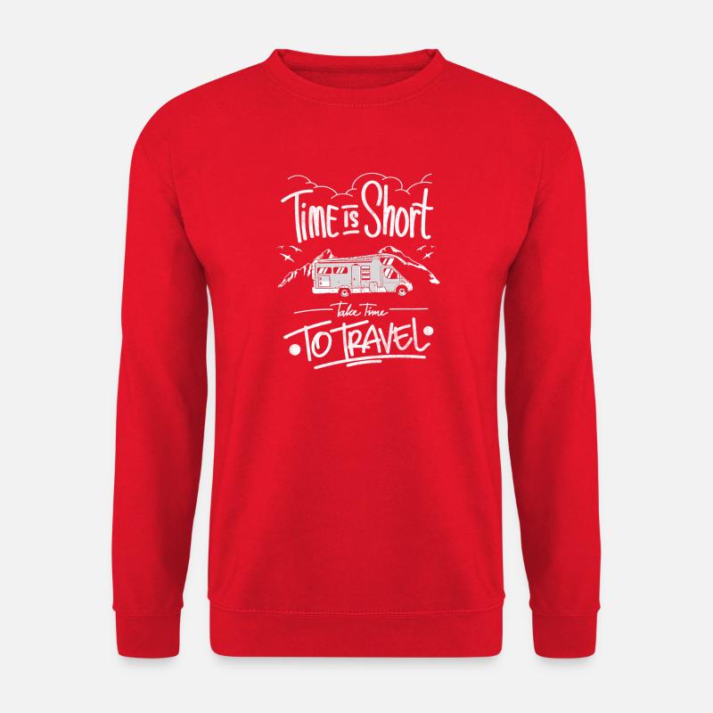 Time is Short Take Time to Travel - Unisex Pullover - Rot