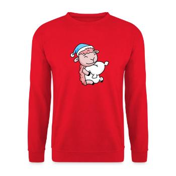 Mouton avec oreiller et bonnet de couchage - Sweat-shirt Unisexe - rouge - Devant - Alina (178cm) & Michal (187cm)