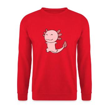 Sweet Axolotl Pink - Unisex Sweatshirt - red - Front - Alina (178cm) & Michal (187cm)