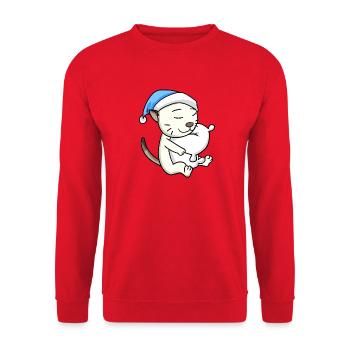 Katze Katzenrasse Colorpoint Shorthair - Unisex Pullover - Rot - Vorne - Alina (178cm) & Michal (187cm)