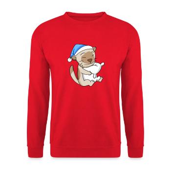 Katze Katzenrasse Burma-Katze - Unisex Pullover - Rot - Vorne - Alina (178cm) & Michal (187cm)
