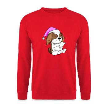 Dog dog breed Cavalier King Charles Spaniel - Unisex Sweatshirt - red - Front - Alina (178cm) & Michal (187cm)