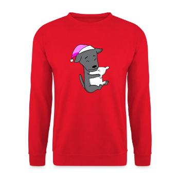 Hund Hunderasse Italienisches Windspiel - Unisex Pullover - Rot - Vorne - Alina (178cm) & Michal (187cm)