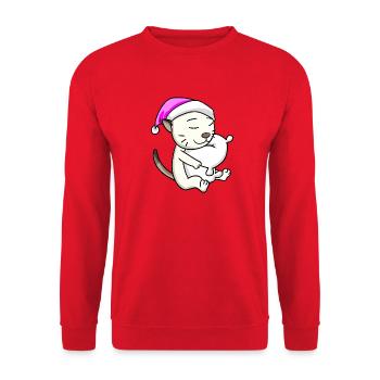 Katze Katzenrasse Colorpoint Shorthair - Unisex Pullover - Rot - Vorne - Alina (178cm) & Michal (187cm)