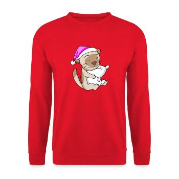 Katze Katzenrasse Burma-Katze - Unisex Pullover - Rot - Vorne - Alina (178cm) & Michal (187cm)