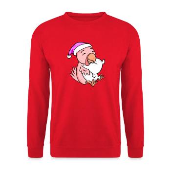 Poulet avec oreiller et bonnet de couchage - Sweat-shirt Unisexe - rouge - Devant - Alina (178cm) & Michal (187cm)