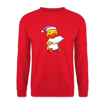 Canard avec oreiller et bonnet de couchage - Sweat-shirt Unisexe - rouge - Devant - Alina (178cm) & Michal (187cm)