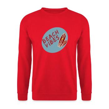 Beach Vibes - Beach Lovers - Unisex Pullover - Rot - Vorne - Alina (178cm) & Michal (187cm)