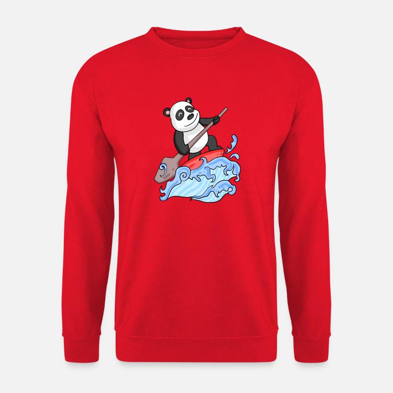 Stand Up Paddling Panda - Unisex Sweatshirt - red