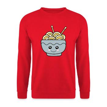 Kawaii Ramen Kawaii Chibi Kawaii food Sticker - Unisex Sweatshirt - red - Front - Alina (178cm) & Michal (187cm)