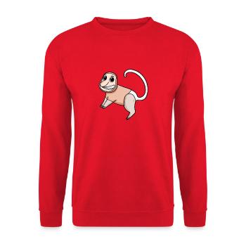 Proboscis Monkey Monkey Monkey - Unisex Sweatshirt - red - Front - Alina (178cm) & Michal (187cm)