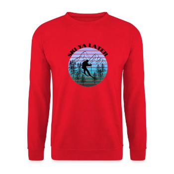 Ski Ya Later - Skiing Winter Sports - Unisex Pullover - Rot - Vorne - Alina (178cm) & Michal (187cm)