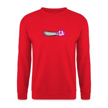 Tronçonneuse pour femme - Tronçonneuse pour femme - Sweat-shirt Unisexe - rouge - Devant - Alina (178cm) & Michal (187cm)