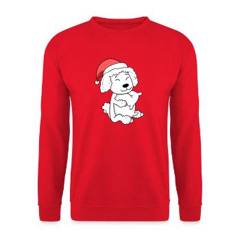 Caniche Chien Noël Sommeil Fatigué - Sweat-shirt Unisexe - rouge - Devant - Alina (178cm) & Michal (187cm)