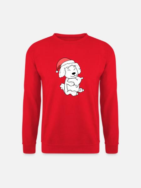 Poodle Dog Christmas Sleep Tired - Unisex Sweatshirt - red