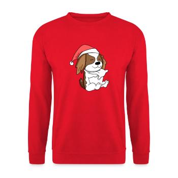 Cavalier King Charles Spaniel Chien Noël - Sweat-shirt Unisexe - rouge - Devant - Alina (178cm) & Michal (187cm)