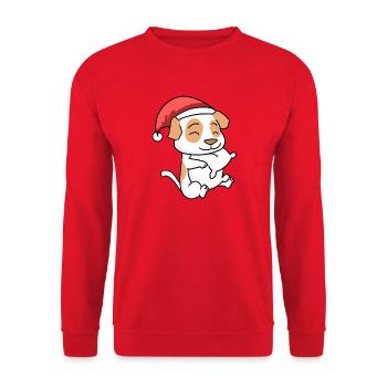 Jack Russell Terrier Dog Christmas Sleep - Unisex Sweatshirt - red - Front - Alina (178cm) & Michal (187cm)